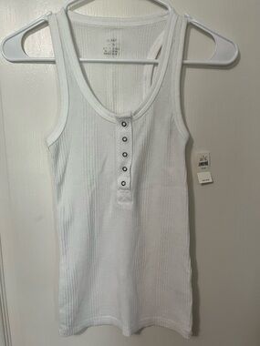 NWT aerie White Waffle-Texture Tank Top